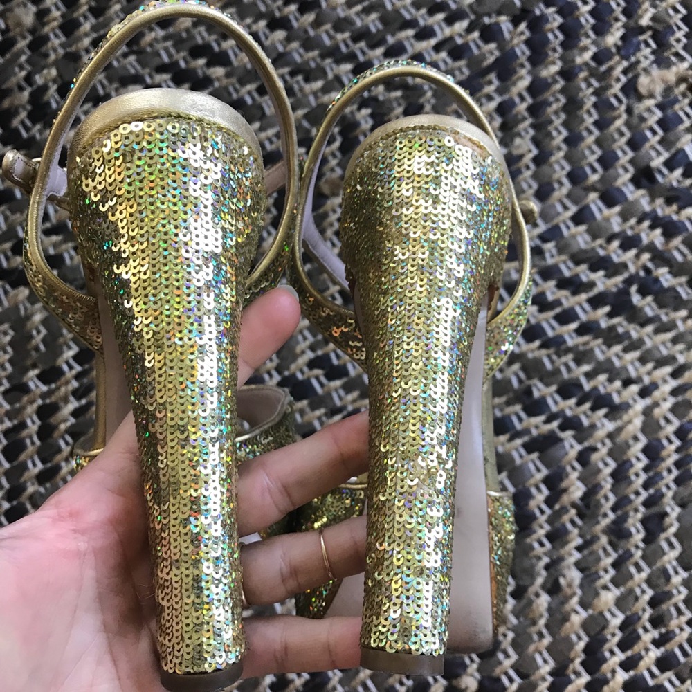 Miu Miu Sequin Platforms Size 38 Sparkle!!! - image 6